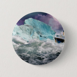 RMS Titanic und Eisberg-Malerei Button