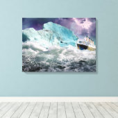 RMS Titanic und Iceberg Gemälde Wrapped Canvas Leinwanddruck (Insitu (Holzboden))