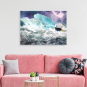 RMS Titanic und Iceberg Gemälde Wrapped Canvas Leinwanddruck (Insitu (Wohnzimmer))