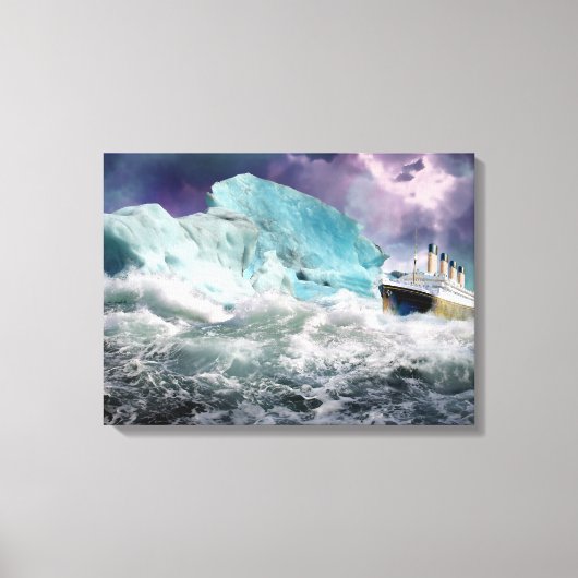RMS Titanic und Iceberg Gemälde Wrapped Canvas Leinwanddruck (Vorderseite)