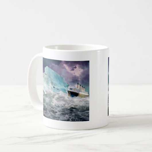RMS Titanic und Iceberg Malerei Kaffeetasse (Vorderseite Links)