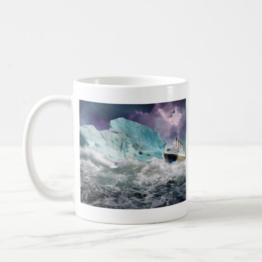 RMS Titanic und Iceberg Malerei Kaffeetasse (Links)