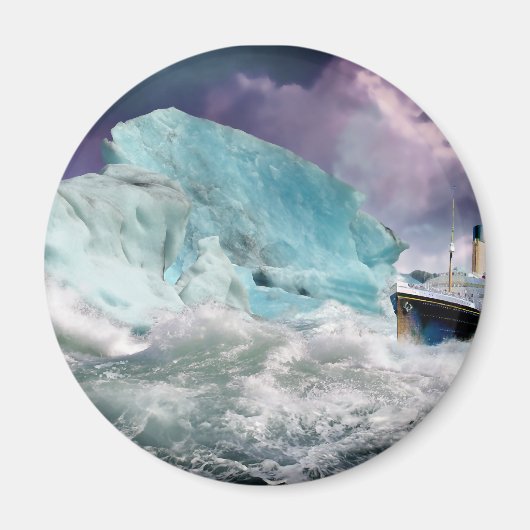 RMS Titanic und Iceberg Malerei Magnet (Vorne)