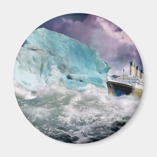 RMS Titanic und Iceberg Malerei Magnet (Vorne)