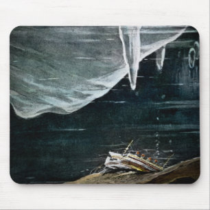RMS Titanic Unter dem Meer und Eisbergen Vintage Mousepad