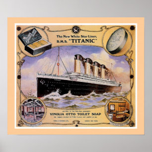 RMS Titanic Vintag Soap Ad (Leinwand) Poster
