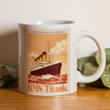 RMS Titanic Vintage Poster. Retro Ozeandampfer Kun