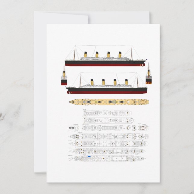 RMS Titanic Zeichn und Diagramm (Vorderseite)