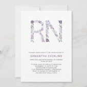 RN Abschluss Feiern, Blumenschwester lila Einladung (Vorderseite)