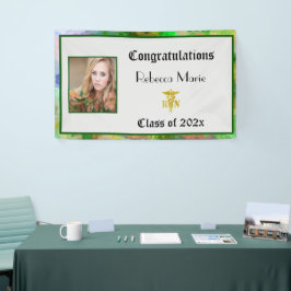 RN Abschluss Green Pink Blue Watercolor Banner