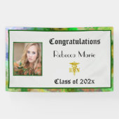 RN Abschluss Green Pink Blue Watercolor Banner (Horizontal)