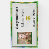 RN Abschluss Green Pink Blue Watercolor Banner (Vertikal)