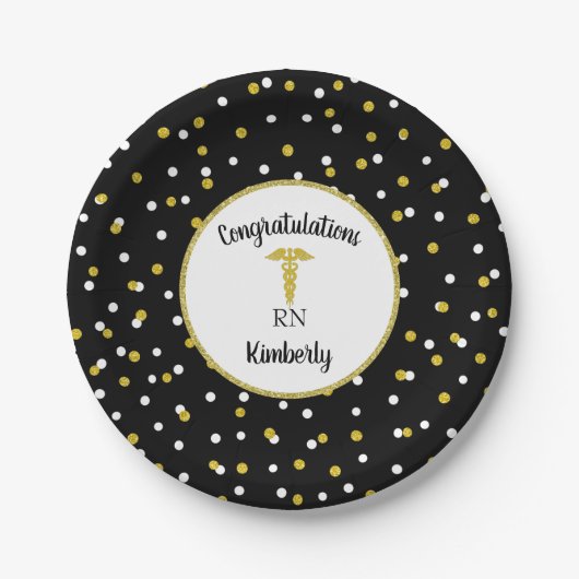 Rn-Abschluss-Partydekor, feststeckende Pappteller (Vorderseite)