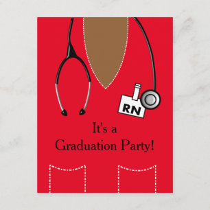 RN Black Nurse Abschluss Einladung Scrub #44