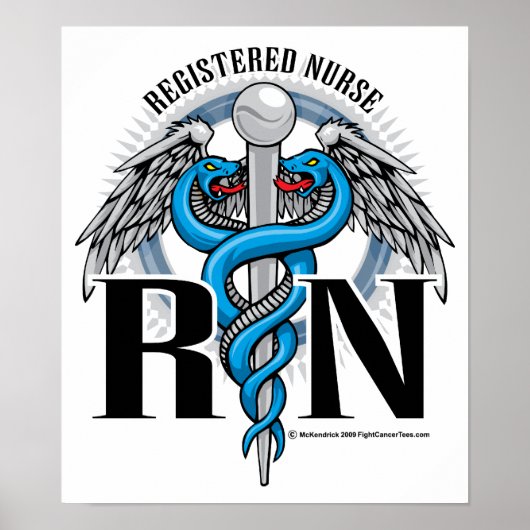 RN Caduceus Blue Poster (Vorne)