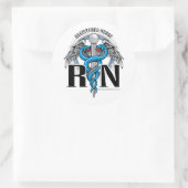 RN Caduceus Blue Runder Aufkleber (Tasche)