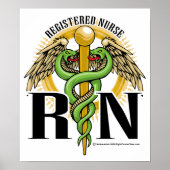 RN Caduceus Green Poster (Vorne)