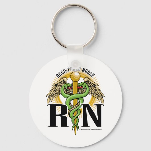 RN Caduceus Green Schlüsselanhänger (Vorderseite)