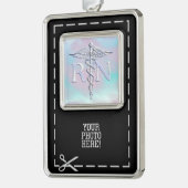 RN Caduceus Medical Mother Pearl Decor Rahmen-Ornament Silber (Links)