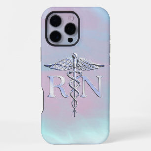 RN Caduceus Medizinisches Mutter-Perlmutt-Dekor iPhone 16 Pro Max Hülle
