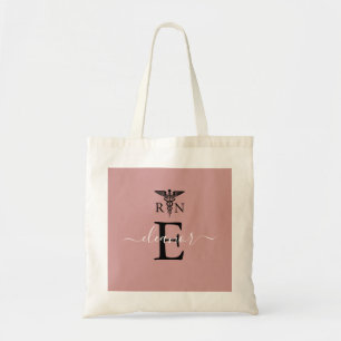 RN examinierte Krankenschwester Blush Pink Monogra Tragetasche