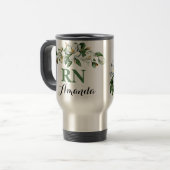 RN Floral Bouquet Greenery Magnolia Abschluss Tass Reisebecher (Vorderseite Links)