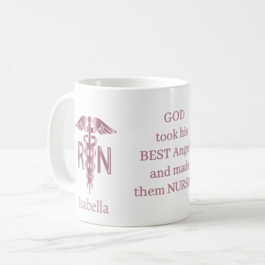 RN-Geschenk - Persönlich - Rosa Kaffeetasse (Vorderseite Links)