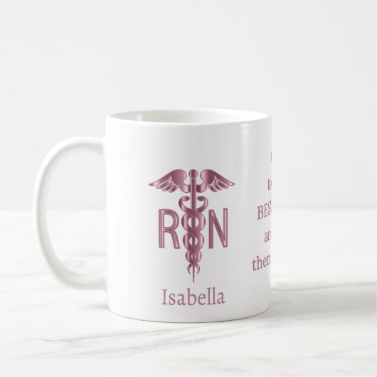 RN-Geschenk - Persönlich - Rosa Kaffeetasse (Links)