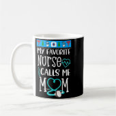 Rn Gift My Favorite Nurse Calls Me Mom Quote Teal Kaffeetasse (Links)