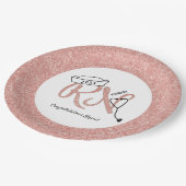 RN Graduierungsparty Dekoration, Rose Gold Imitate Pappteller (Schrägansicht)