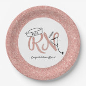 RN Graduierungsparty Dekoration, Rose Gold Imitate Pappteller (Vorderseite)