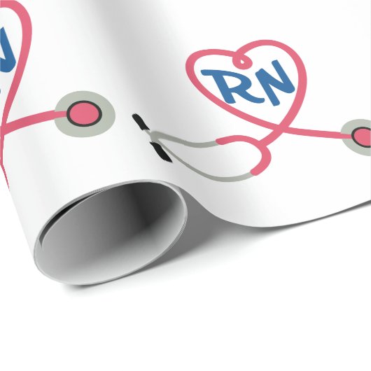 RN Heart Stethoscope Geschenkpapier (Rolleneckpunkt)