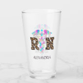 "RN" in Leopard-Printwerbung - farbiges medizinisc Glas (Rückseite)