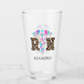 "RN" in Leopard-Printwerbung - farbiges medizinisc Glas (Vorderseite)