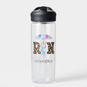 "RN" in Leopard-Printwerbung - farbiges medizinisc Trinkflasche