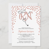 RN Krankenschwester Abschluss Rose Gold Konfetti P Einladung (Vorderseite)