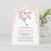 RN Krankenschwester Abschluss Rose Gold Konfetti P Einladung (Stehend Vorderseite)