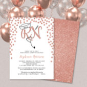 RN Krankenschwester Abschluss Rose Gold Konfetti P Einladung