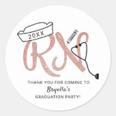 RN Krankenschwester Graduiertengruppe danke Ihnen  Runder Aufkleber (Vorderseite)