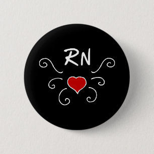 Rn-Krankenschwester-Liebe-Tätowierung Button