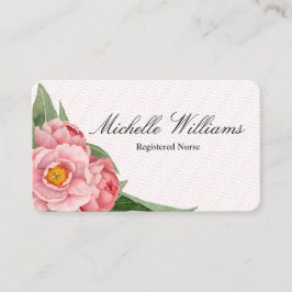 Rn-Krankenschwester-Rosa-Pfingstrose Visitenkarte