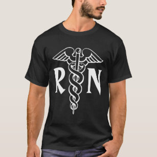 Rn-Krankenschwestert-shirt mit Caduceussymbol T-Shirt