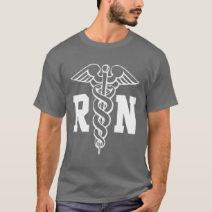 Rn-Krankenschwestert-shirt mit Caduceussymbol T-Shirt