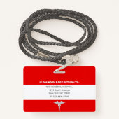 RN-Krankenversicherung| Foto-ID des Krankenhauses Ausweis (Rückseite mit Schlüsselband)