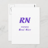 RN lila Postkarte (Vorne/Hinten)