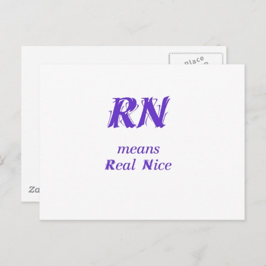 RN lila Postkarte (Vorne/Hinten)