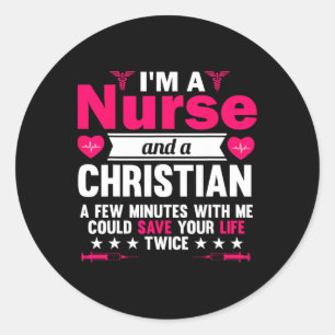 Rn Lvn Cna Nurse Grad Christliche Coole Nursing Gr Runder Aufkleber
