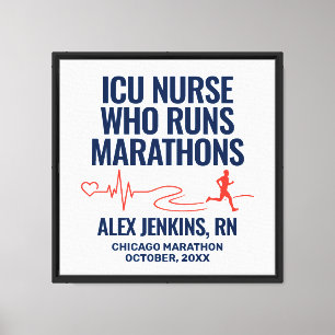 RN-Marathonläufer-Schild Männlich Intensivpfleger- Leinwanddruck