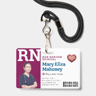 RN Medizinische Mitarbeiter-Foto-ID-Karte Barcode Ausweis