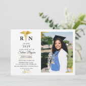 RN Nurse Abschluss Ankündigung Foto-Karte (Stehend Vorderseite)